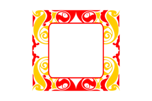 design de borda de ornamento vermelho e amarelo png