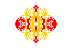 diseño de borde de adorno rojo y amarillo png