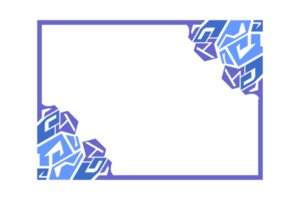 conception de bordure d'ornement bleu png