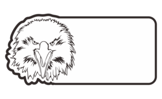 room signboard with eagle line art theme png