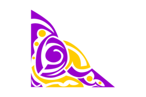 conception de bordure d'ornement jaune et violet png