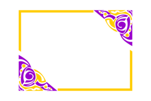 design de borda de ornamento amarelo e roxo png