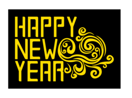 happy new year design png