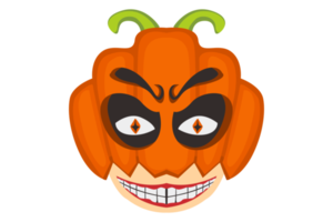 Halloween Monster cartoon character head - serial killer pumpkin mask png