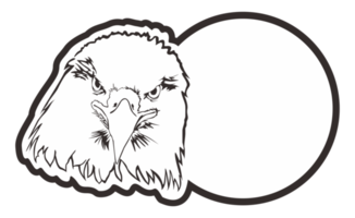 room signboard with eagle line art theme png