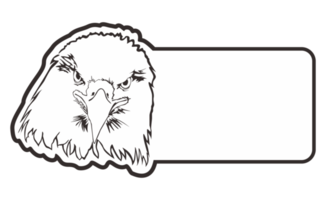 room signboard with eagle line art theme png