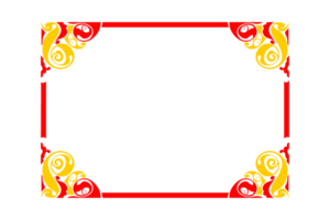 diseño de borde de adorno rojo y amarillo png