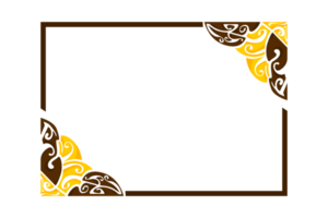 conception de bordure d'ornement bleu jaune et marron png