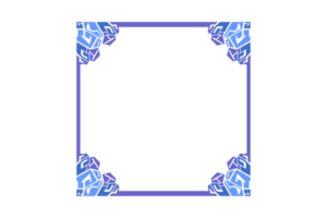 design de borda de ornamento azul png