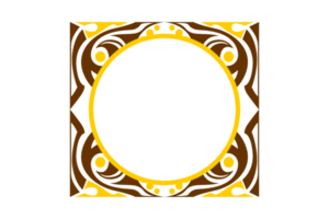 design de borda de ornamento amarelo e marrom png