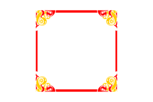 conception de bordure d'ornement rouge et jaune png