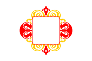 design de borda de ornamento vermelho e amarelo png