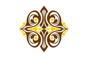 diseño de borde de adorno amarillo y marrón png