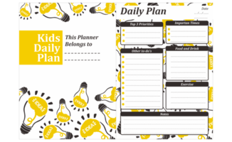 Kids Daily Plan Design with ildea lamp theme png