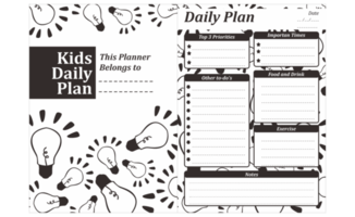 Kids Daily Plan Design with ildea lamp theme png