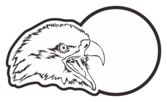 room signboard with eagle line art theme png