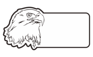 room signboard with eagle line art theme png