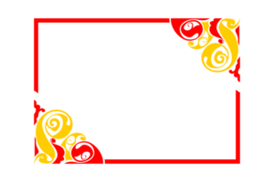 rood en geel ornament grens ontwerp png