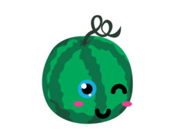 personnage de dessin animé de fruits - pastèque png