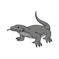 Illustration of cute colored komodo. Komodo dragon cartoon image in png format. Suitable for children's book design elements. Introduction of komodo to children. Books or posters about animal