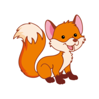 desenhos animados de animais. imagem de raposa fofa. adequado para projetar livros infantis sobre a introdução de raposas png