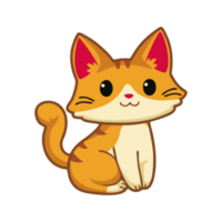 Illustration of cute colored cat. Cartoon cat image in png format. Suitable for children's book design elements. Introduction of cats to children. Books or posters about animal