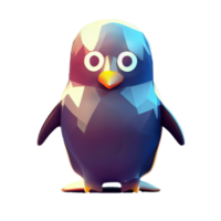 Cute penguin icon flat on white background symbol digital 3d illustration png