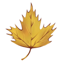 Autumn leaf, isolated on white background. Simple cartoon style. Design for stickers, logo, web and mobile app. png