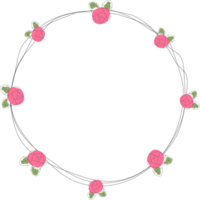 alentine doodle roses wreath png