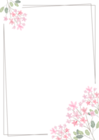 rosa ago fiore ghirlanda con telaio su rosa acquerello spruzzo png