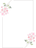 rosa nadelblumenkranz mit rahmen auf rosa aquarellspritzer png