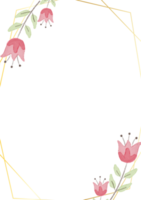 acquerello botanico mano disegno foglie ghirlanda con minuscolo rosa e giallo fiori png