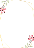 Aquarell botanische Handzeichnung Blätter Kranz mit winzigen rosa und gelben Blüten png