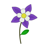 lila Blume Akelei Akelei, der umgekehrten Blume zu fünf Tauben zusammen gruppiert png