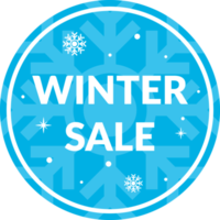 blue round winter sale discount design element png