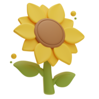 girasol de objeto de acción de gracias, ilustración 3d png