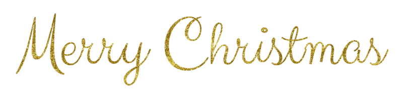 Golden Text Merry Christmas cut out png