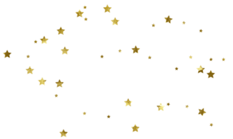 étoiles d'or dispersées découpées png