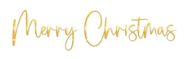 Golden Text Merry Christmas cut out png