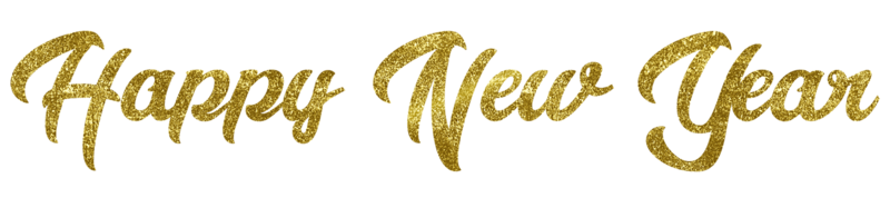 Golden Text Happy New Year cut out png