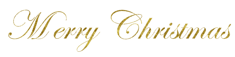 Golden Text Merry Christmas cut out png