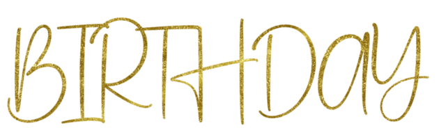 d'oro testo lettering compleanno tagliare su png