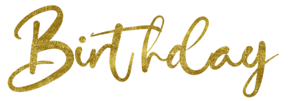 Golden Text Lettering Birthday cut out png