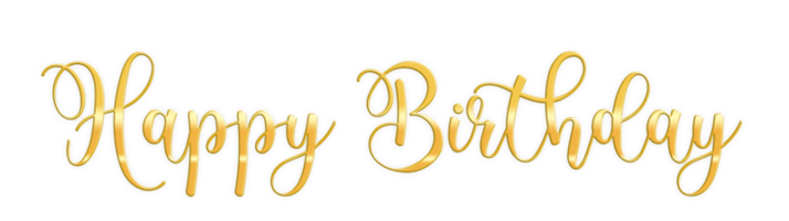 Golden Text Lettering Happy Birthday cut out png