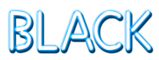 blauer Neontext schwarz ausgeschnitten png