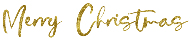 Golden Text Merry Christmas cut out png