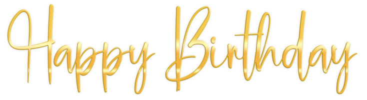 Golden Text Lettering Happy Birthday cut out png