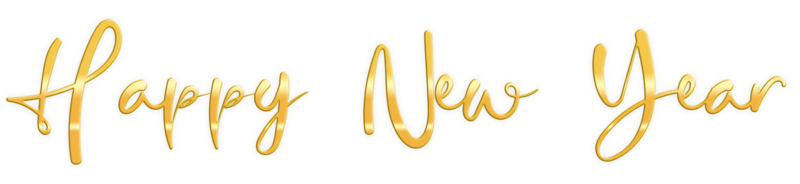 Golden Text Happy New Year cut out png