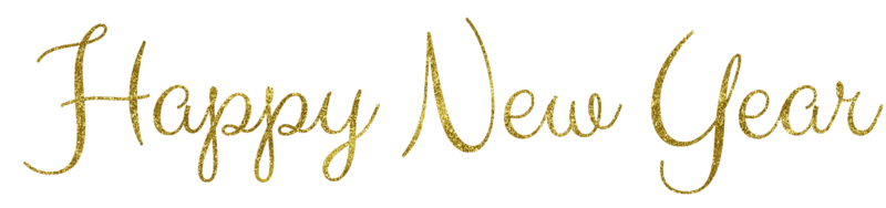 Golden Text Happy New Year cut out png