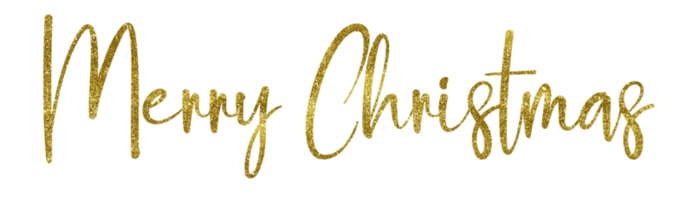 Golden Text Merry Christmas cut out png